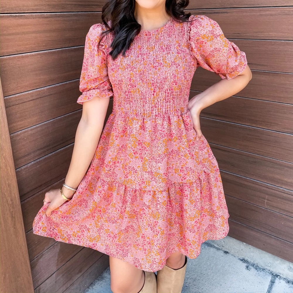 Wild Fable Smocked Top Floral Dress SZ XL